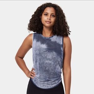 Halara In My Feels Sheer Sleeveless Split Tie Back Top